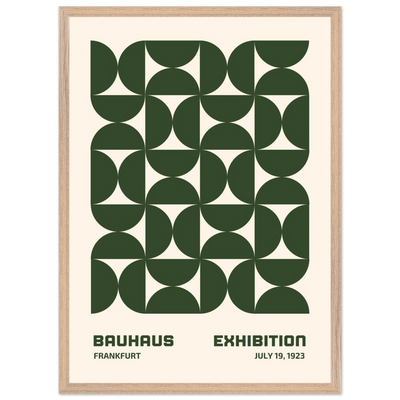 Bauhaus Forest Green & Cream Modern - Vibrantwalls