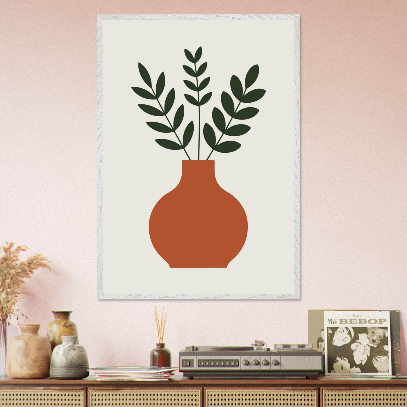 Terracotta Vase Greenery - Vibrantwalls