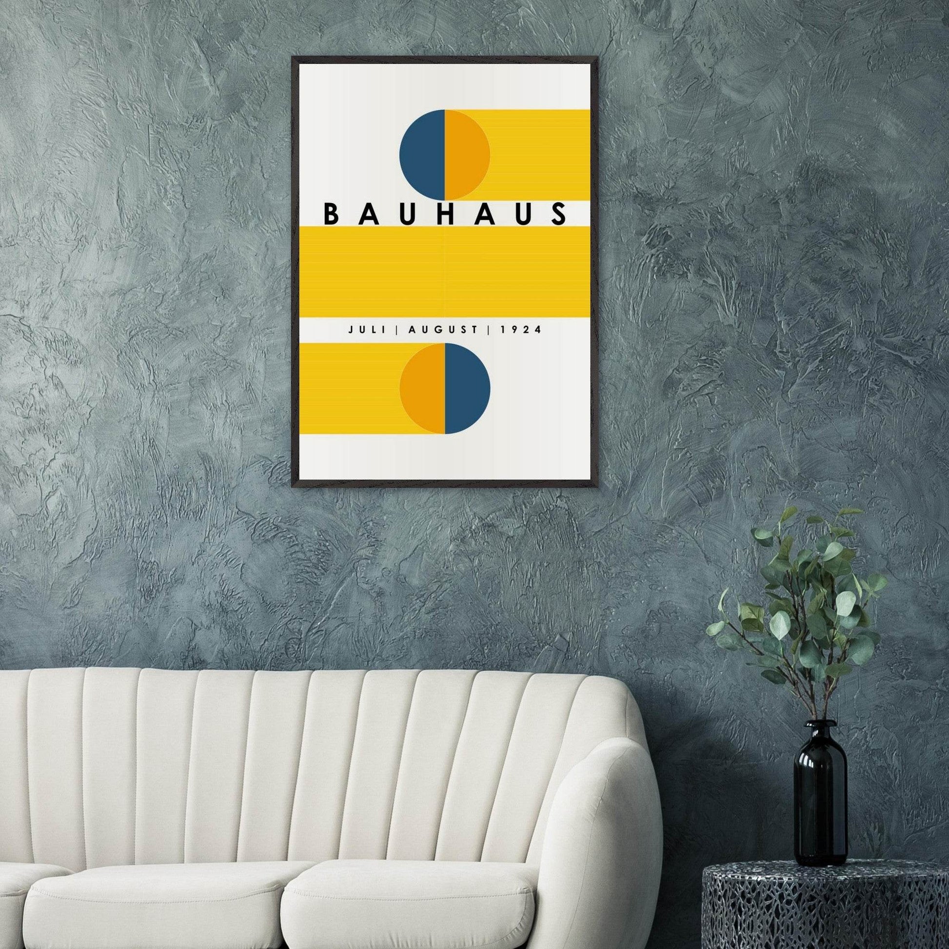 Bauhaus Blue Tunnel Geometric Movement Style Design Wall Art - Vibrantwalls