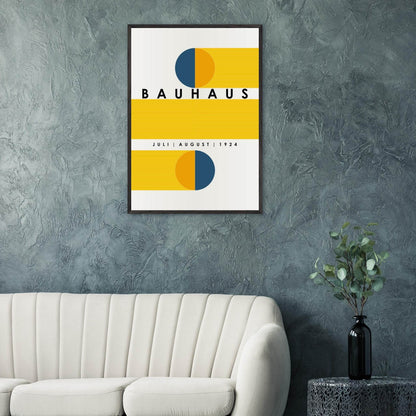 Bauhaus Blue Tunnel Geometric Movement Style Design Wall Art - Vibrantwalls