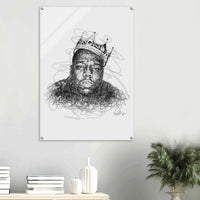Notorious B.I.G. Scribble Art Acrylic Print – Iconic, Modern, Durable Wall Decor for Any Space - Vibrantwalls