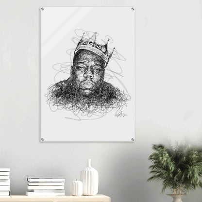Notorious B.I.G. Scribble Art Acrylic Print – Iconic, Modern, Durable Wall Decor for Any Space - Vibrantwalls