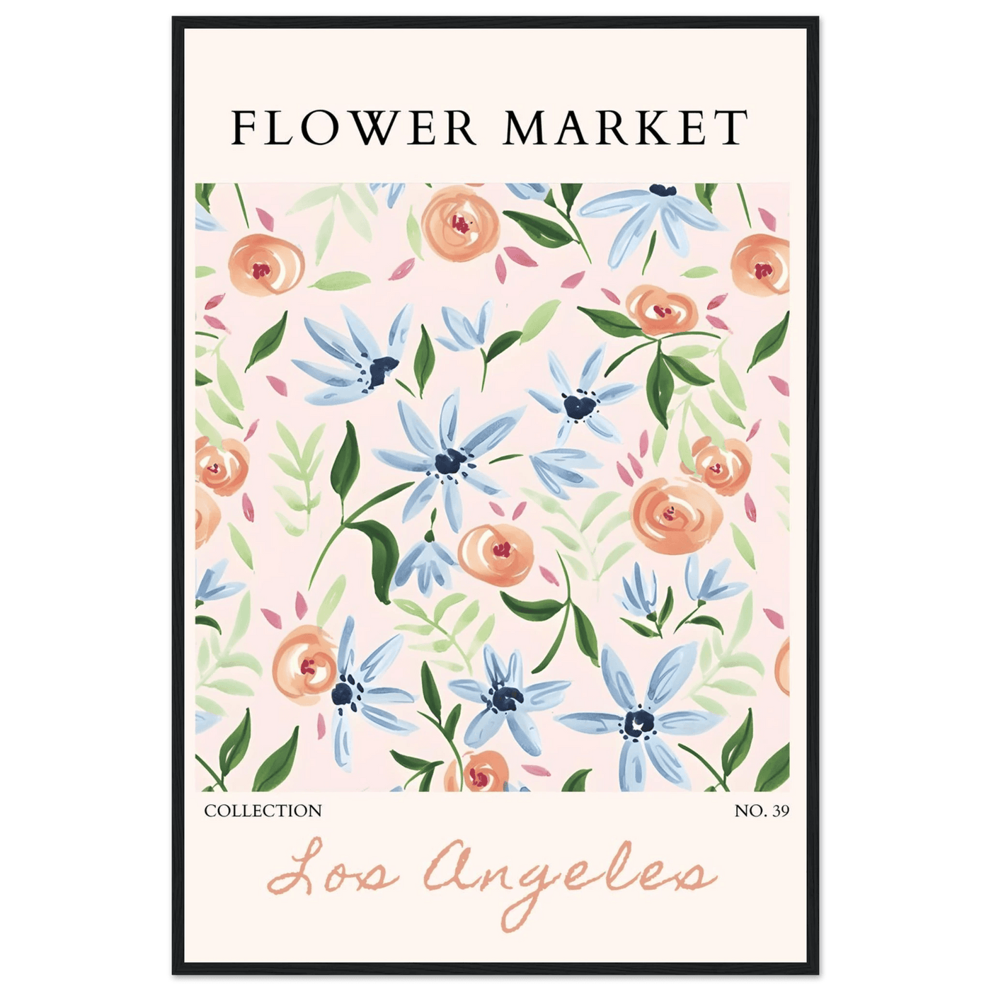 Abstract Floral Framed Poster – Pastel Blossom & Leaf Art Prints | Ready-to-Hang Wall Decor - Vibrantwalls