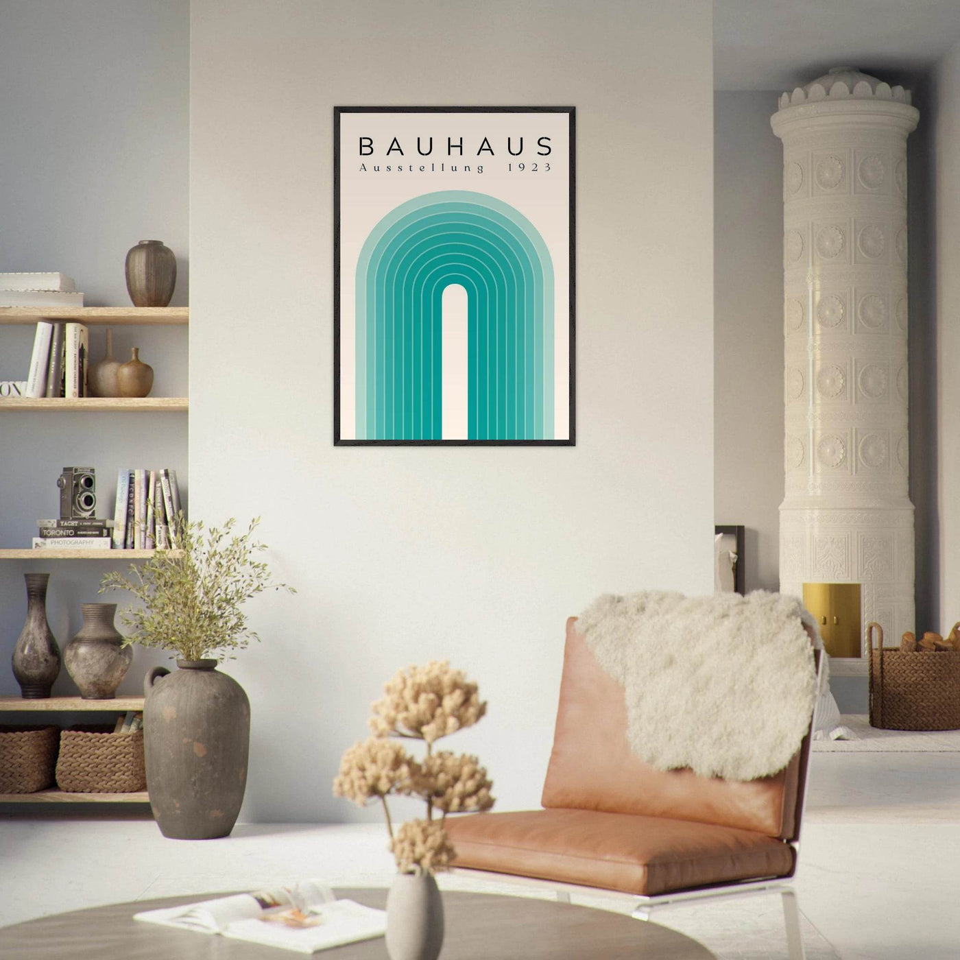 Bauhaus Ausstellung 1923 Teal & Cream - Vibrantwalls