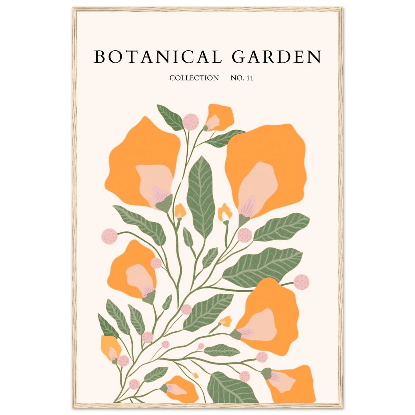 Botanical Garden Collection Framed Poster – Warm Floral Art Print | Ready-to-Hang in Various Sizes & Frame Styles - Vibrantwalls