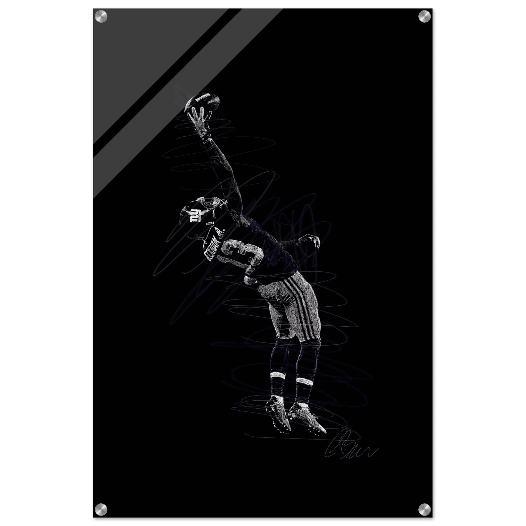 Dynamic Football Player Acrylic Print – Modern Sport Art, Vibrant & Durable Wall Decor in Multiple Sizes - Vibrantwalls