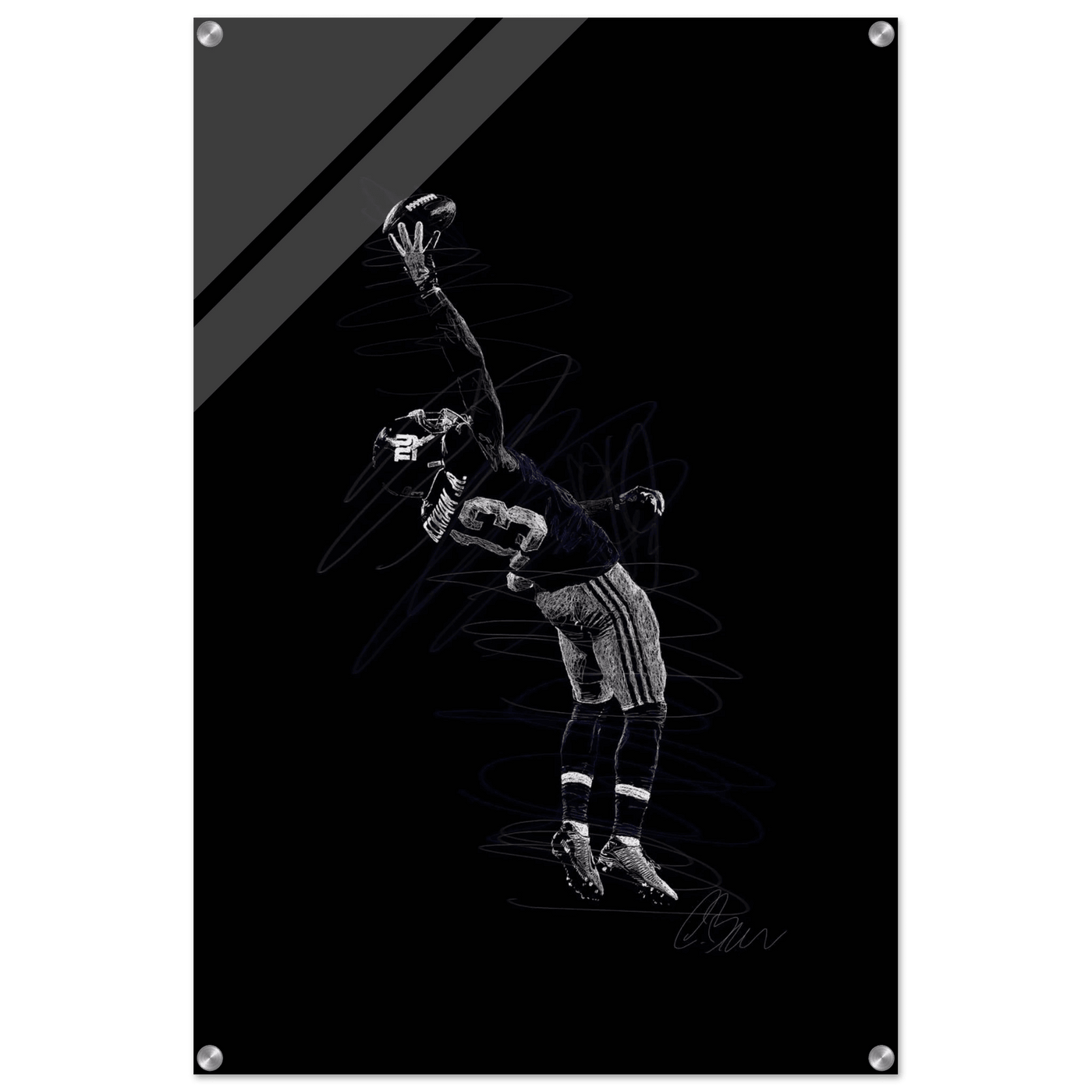 Dynamic Football Player Acrylic Print – Modern Sport Art, Vibrant & Durable Wall Decor in Multiple Sizes - Vibrantwalls
