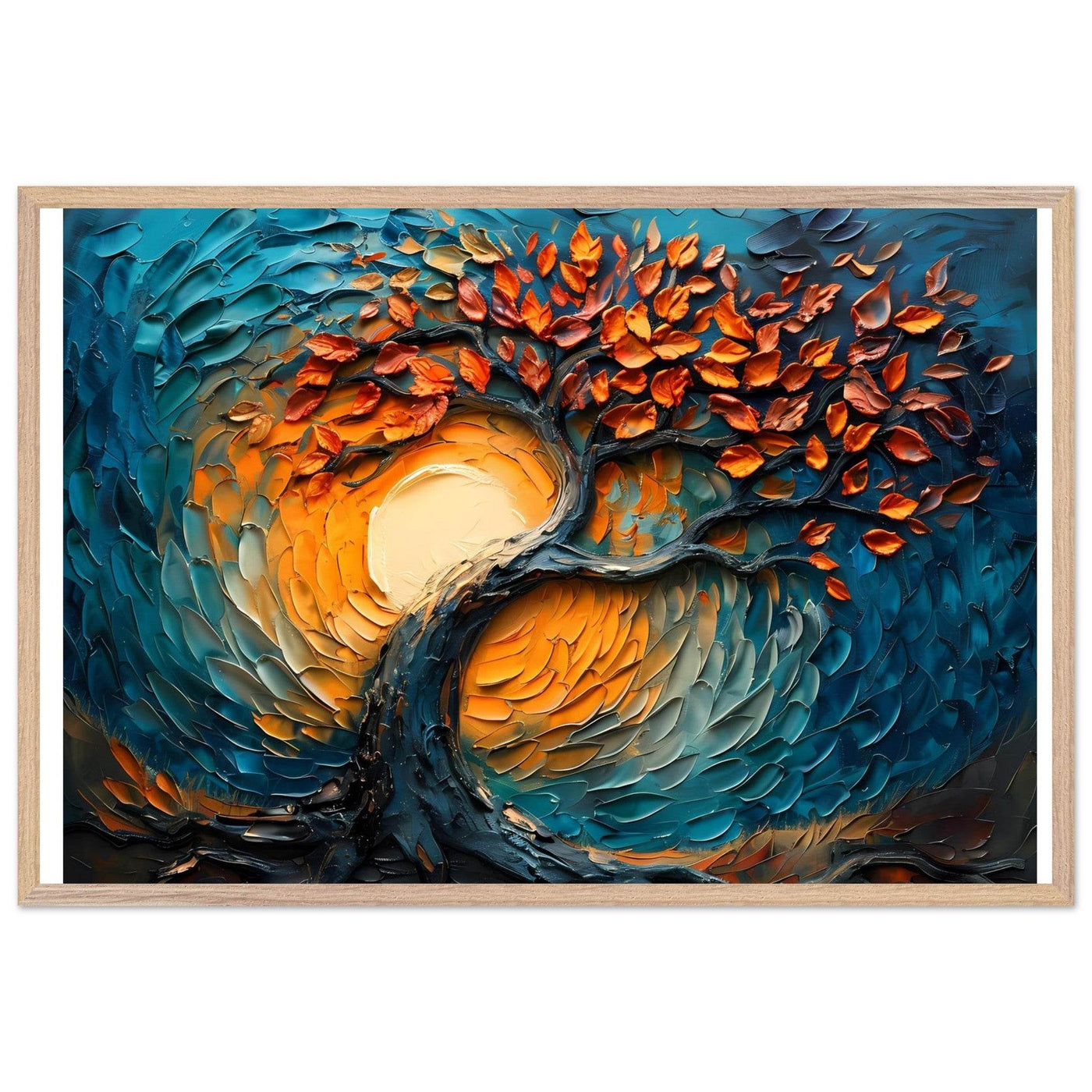 Palette Knife Tree of Life Framed - Vibrantwalls