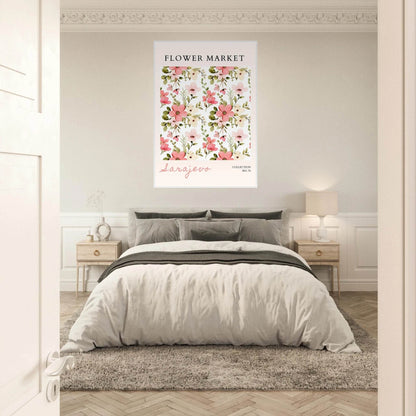 Watercolor Flower Market Blush Pink Cream Floral - Wall Art - Vibrantwalls