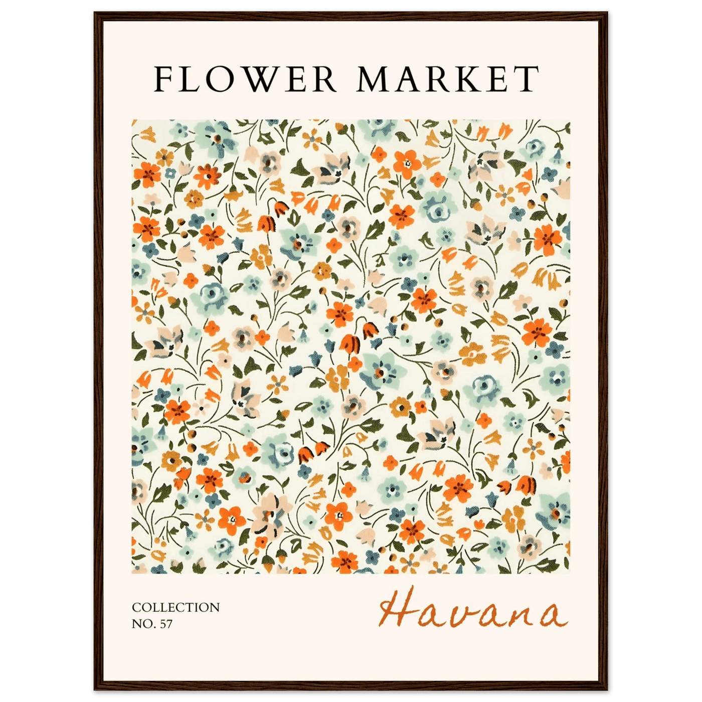 Flower Market 'Havana' Framed Poster – Vibrant Floral Art Print | Ready-to-Hang in Various Sizes & Frame Styles - Vibrantwalls