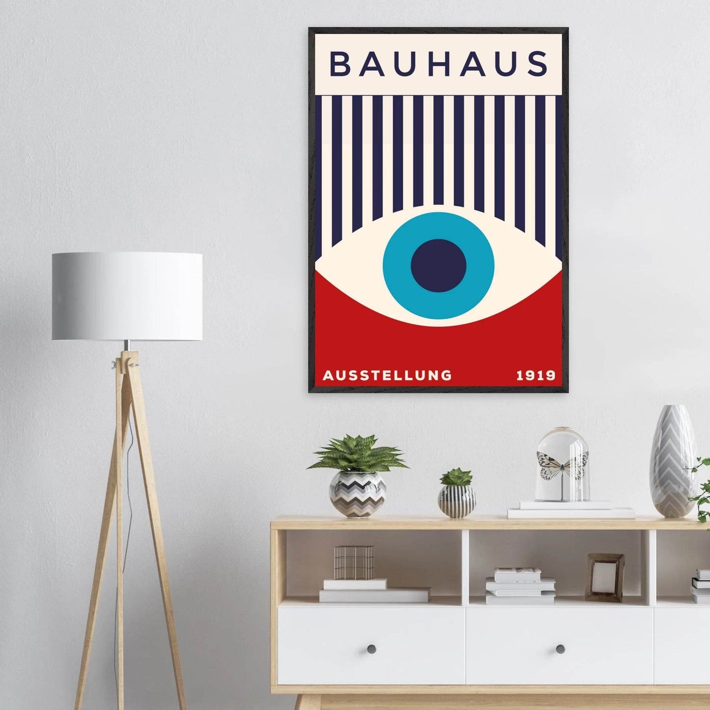 Bauhaus Geometric Eye 1919 Movement Style Design Poster Wall Art - Vibrantwalls
