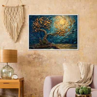 Tree of Life Jewelry - Golden Blooms & Midnight Sky Design - Vibrantwalls