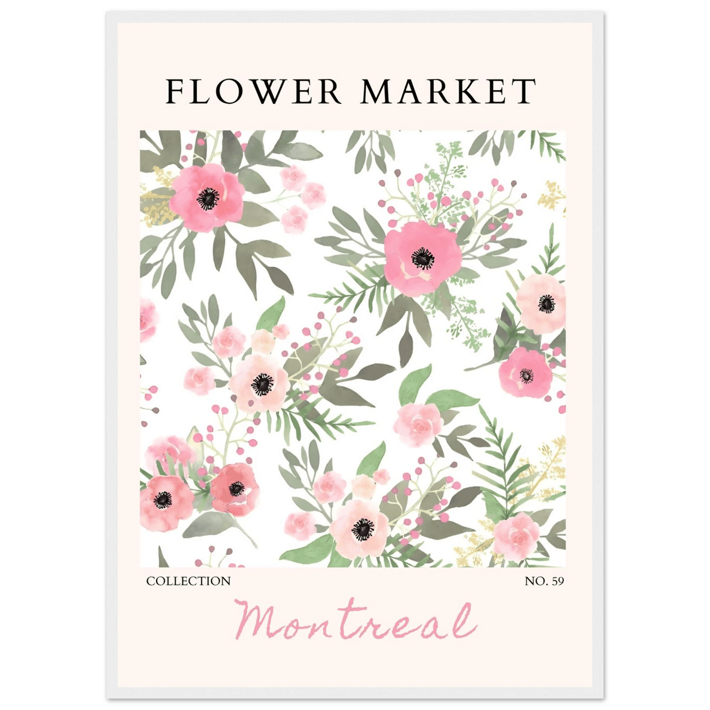 Flower Market Collection: Montreal – Whimsical Floral Art Prints | Ready-to-Hang Framed Posters - Vibrantwalls