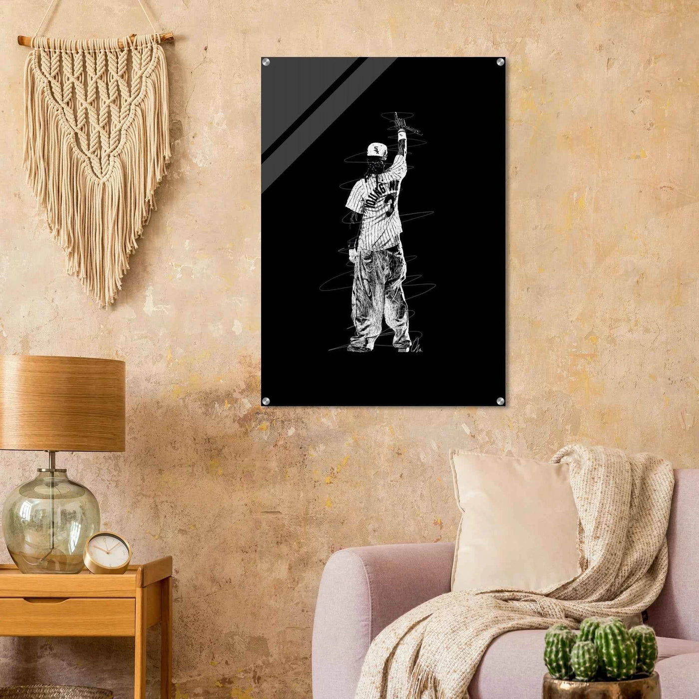 Iconic McGregor Black & White Sketch Acrylic Print – Modern Sports Art in Multiple Sizes - Vibrantwalls