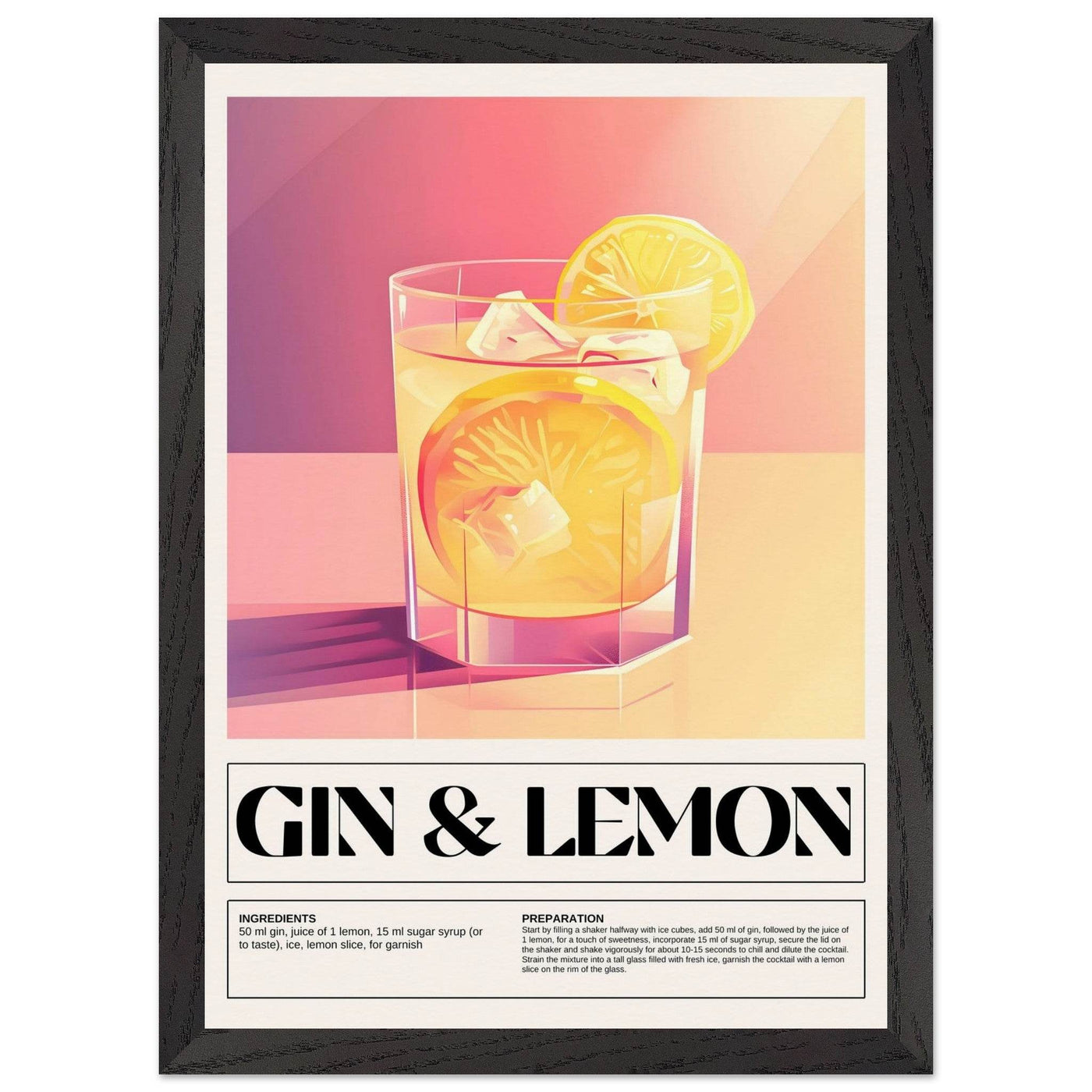 Gin & Lemon Print - Vibrantwalls