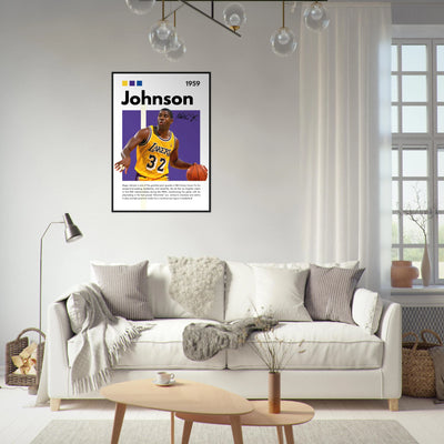 Magic Johnson Showtime Lakers Vintage Art Print Vibrantwalls