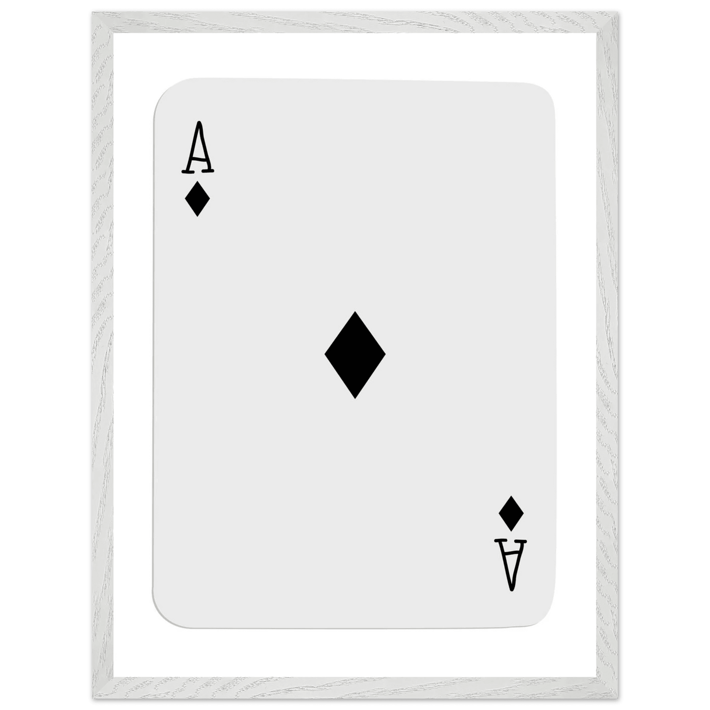 Minimalist Ace of Diamonds Poker Card Art Print - Framed Wall Decor with Eco-Friendly Wood Frame - Vibrantwalls