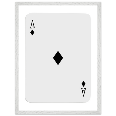 Minimalist Ace of Diamonds Poker Card Art Print - Framed Wall Decor with Eco-Friendly Wood Frame - Vibrantwalls