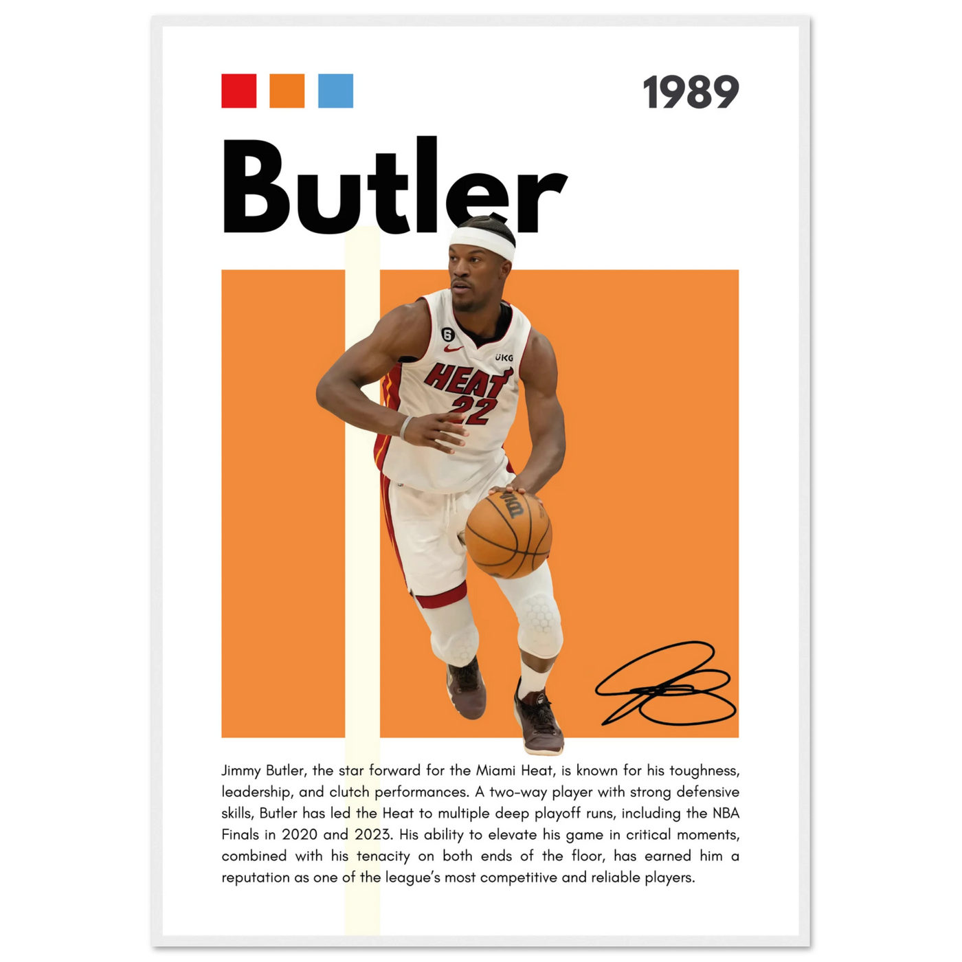 Jimmy Butler Heat Culture Miami Framed Poster 70x100 cm 28x40″ White frame Vibrantwalls