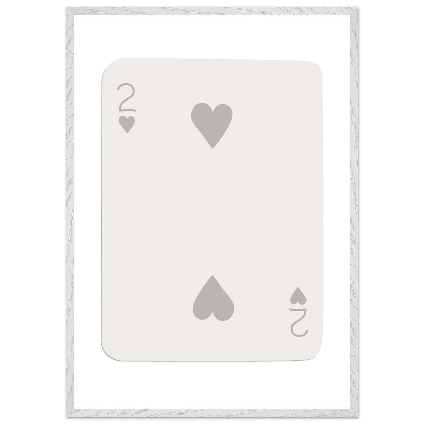 Minimalist Two of Hearts Poker Card Print - Mounted Framed Eco-Friendly Art for Modern Decor - Vibrantwalls
