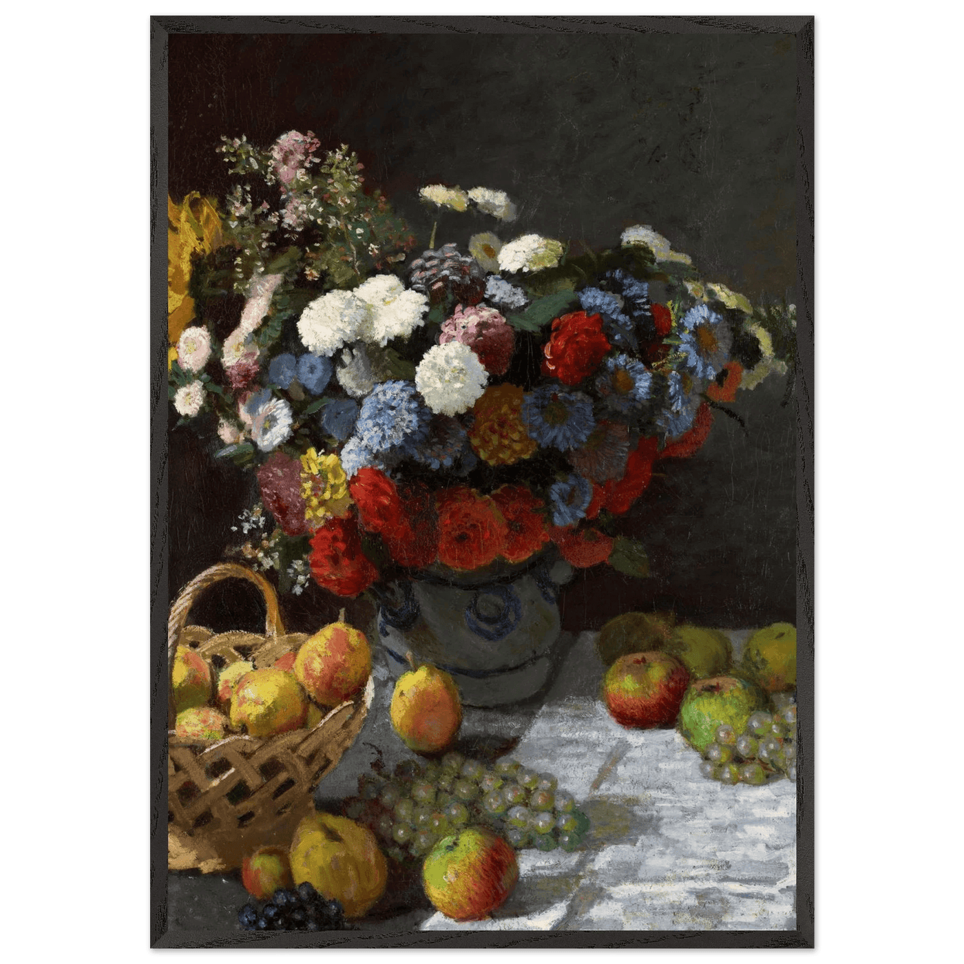 Still Life Wall Art Print of Flowers and Fruit for Elegant Home Decor - Vibrantwalls