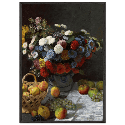 Still Life Wall Art Print of Flowers and Fruit for Elegant Home Decor - Vibrantwalls