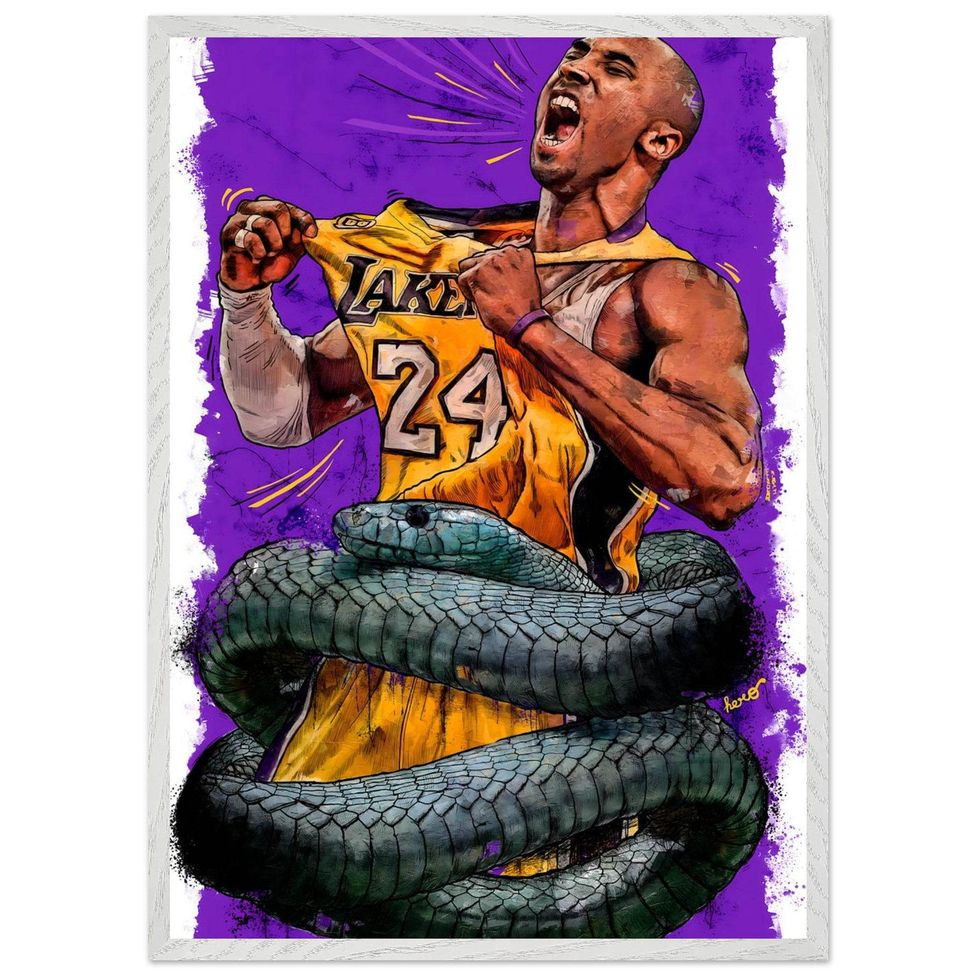 Kobe Bryant 'Black Mamba' Pop Art Poster – Eco-Friendly, Framed & Ready to Hang - Vibrantwalls