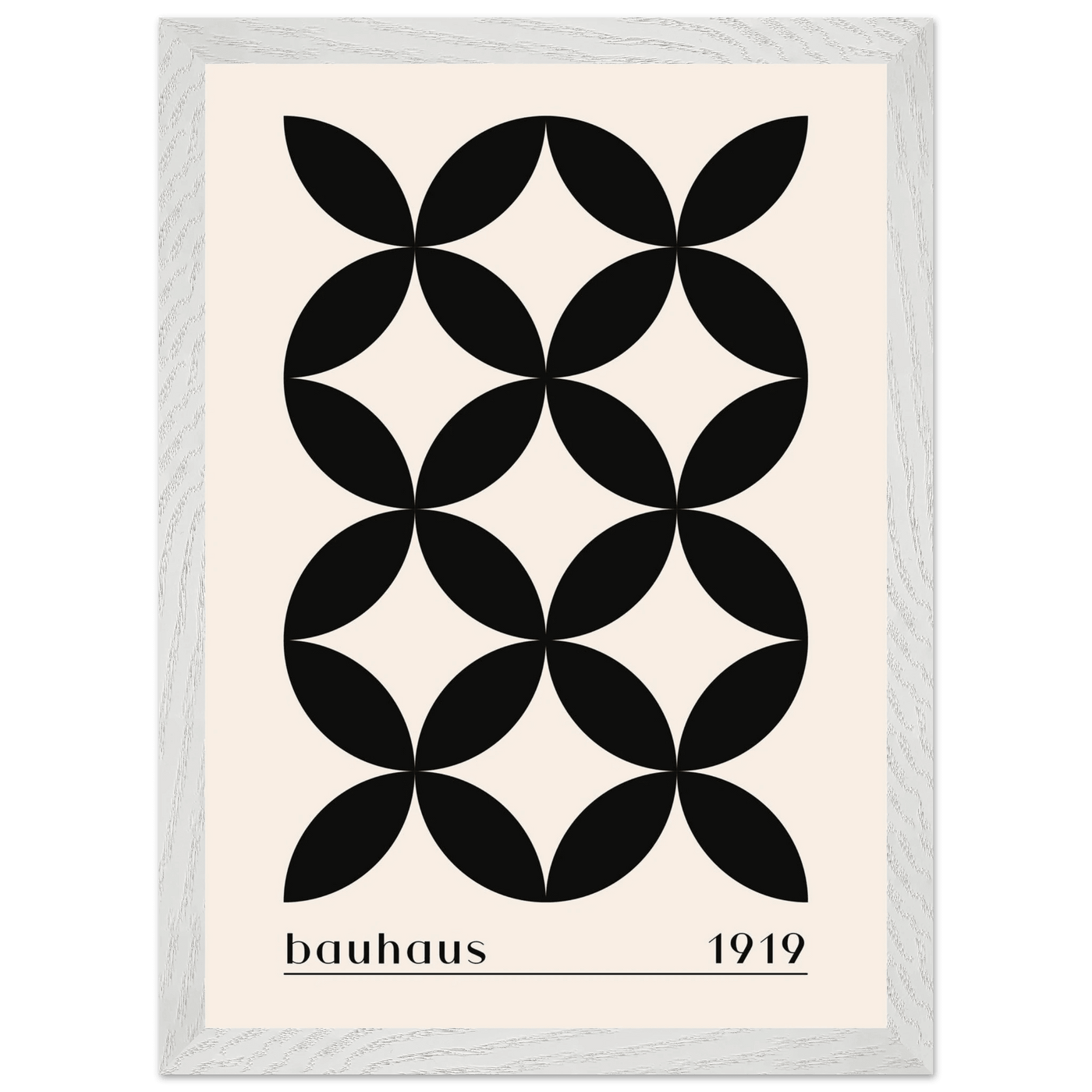 Bauhaus 1919 Black & Beige Circles - Vibrantwalls