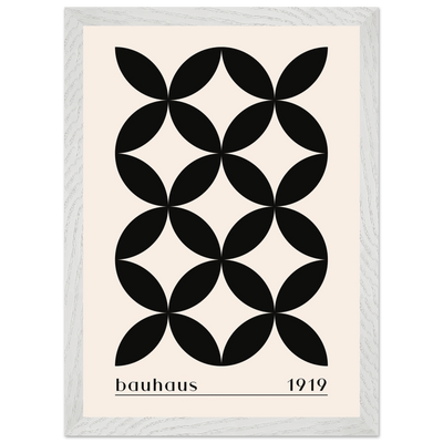 Bauhaus 1919 Black & Beige Circles - Vibrantwalls