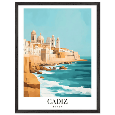 Cadiz Spain Framed Poster – Coastal Charm & Vintage Travel Wall Art with Wooden Frame - Vibrantwalls
