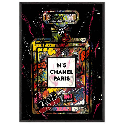 Coco Mademoiselle Chanel Perfume Pop Art Graffiti Print - Iconic Scent, Street Style Art Piece in Your Choice of Frame - Vibrantwalls
