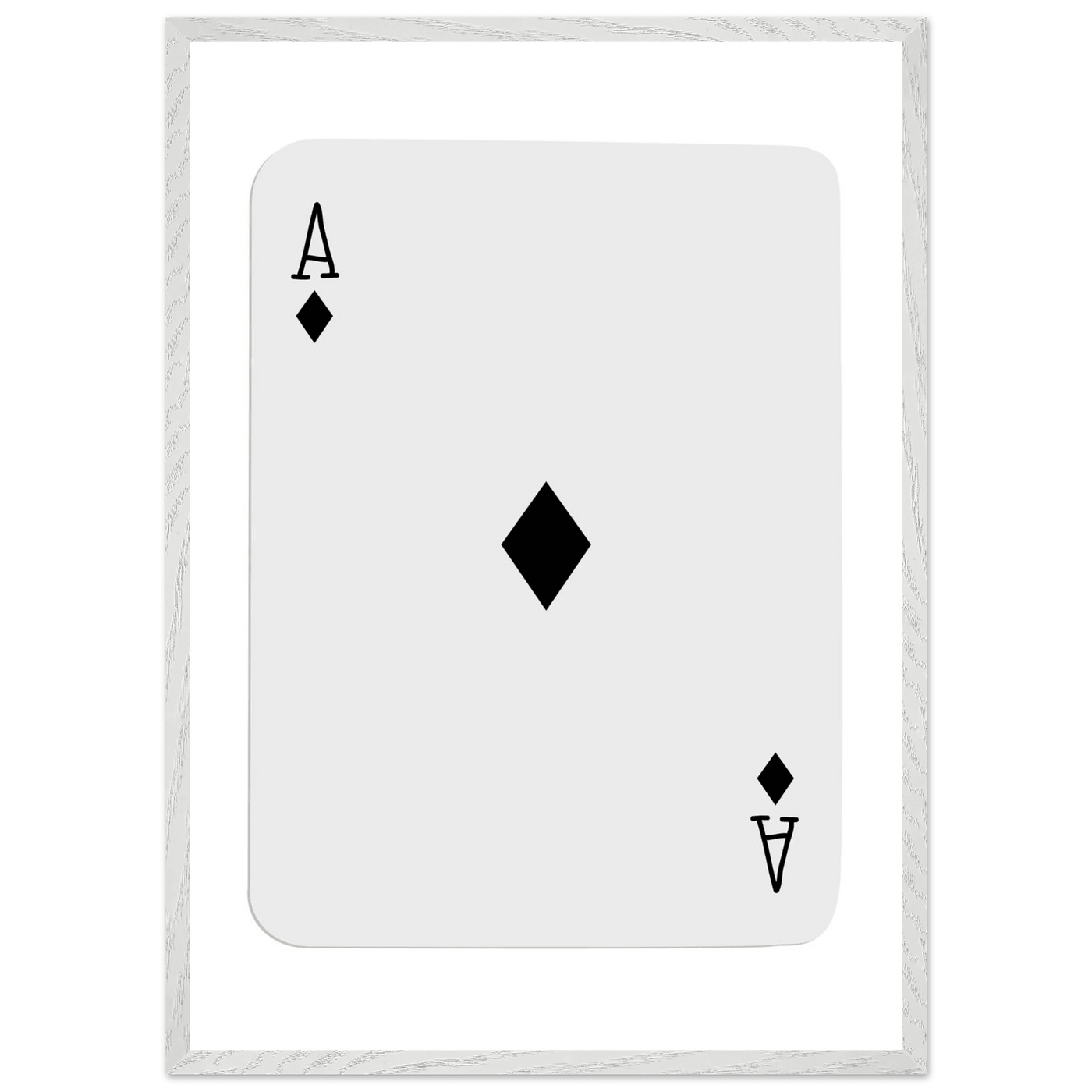 Minimalist Ace of Diamonds Poker Card Art Print - Framed Wall Decor with Eco-Friendly Wood Frame - Vibrantwalls