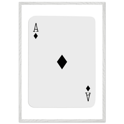 Minimalist Ace of Diamonds Poker Card Art Print - Framed Wall Decor with Eco-Friendly Wood Frame - Vibrantwalls