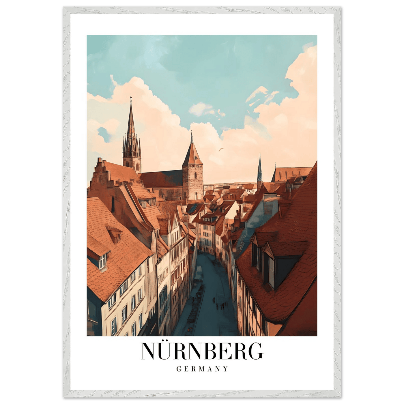 Nürnberg Germany Framed Poster – Vintage Travel Wall Art with Wooden Frame - Vibrantwalls