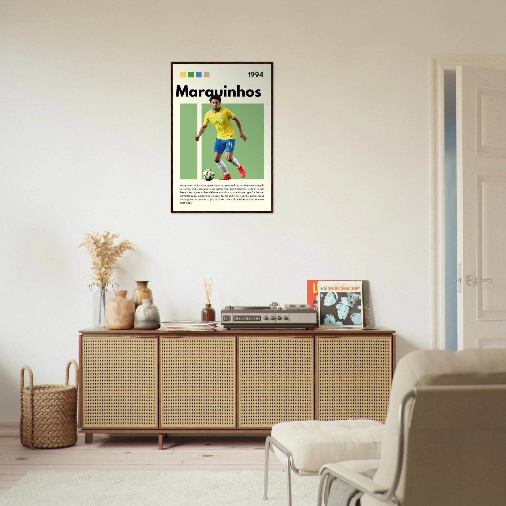 Marquinhos Brazil Football Legends Poster Wall Art - Vibrantwalls