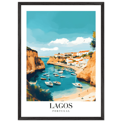 Lagos Portugal Framed Poster – Coastal Charm Travel Art with Wooden Frame - Vibrantwalls