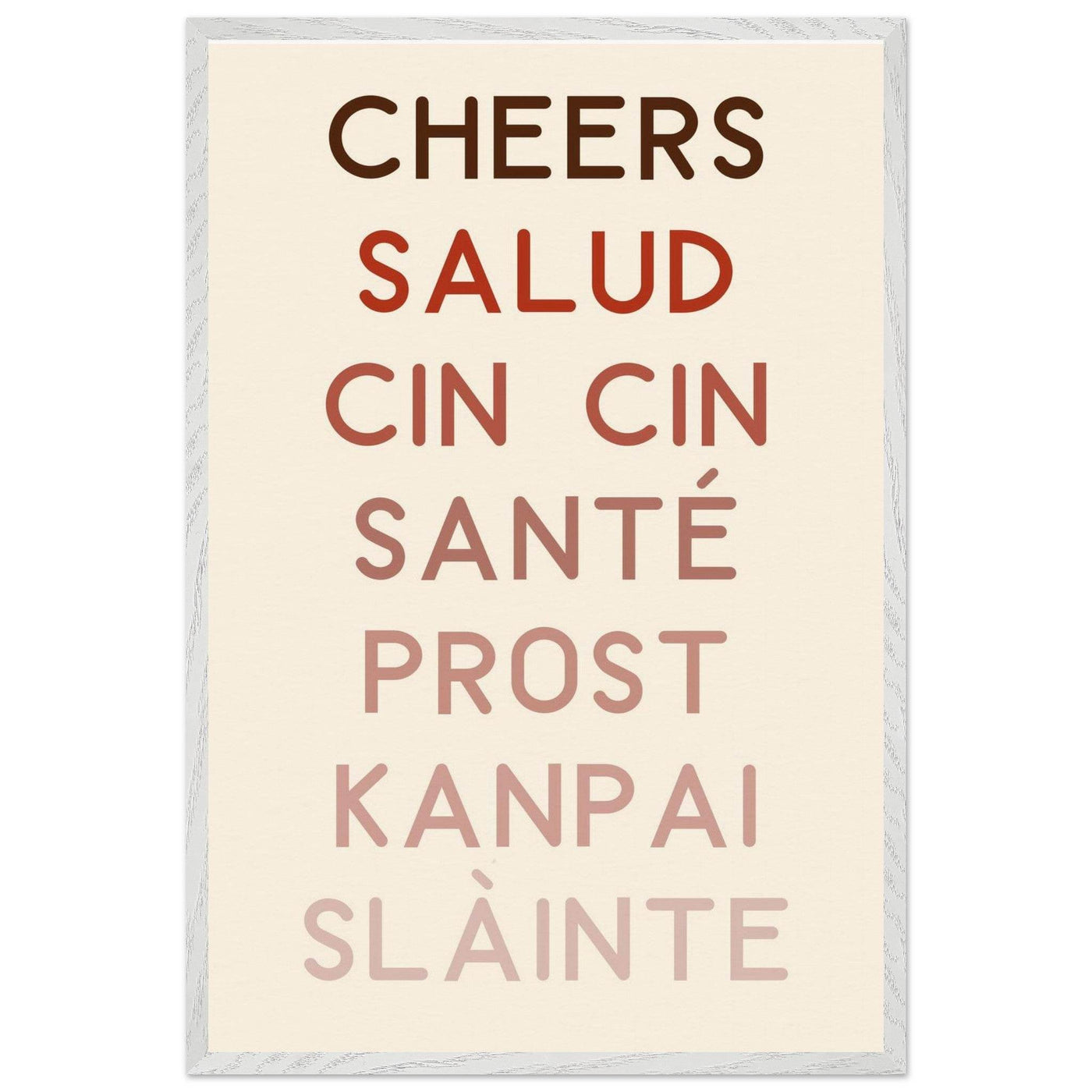 Cheers Poster | Multi-Language Toast - Vibrantwalls