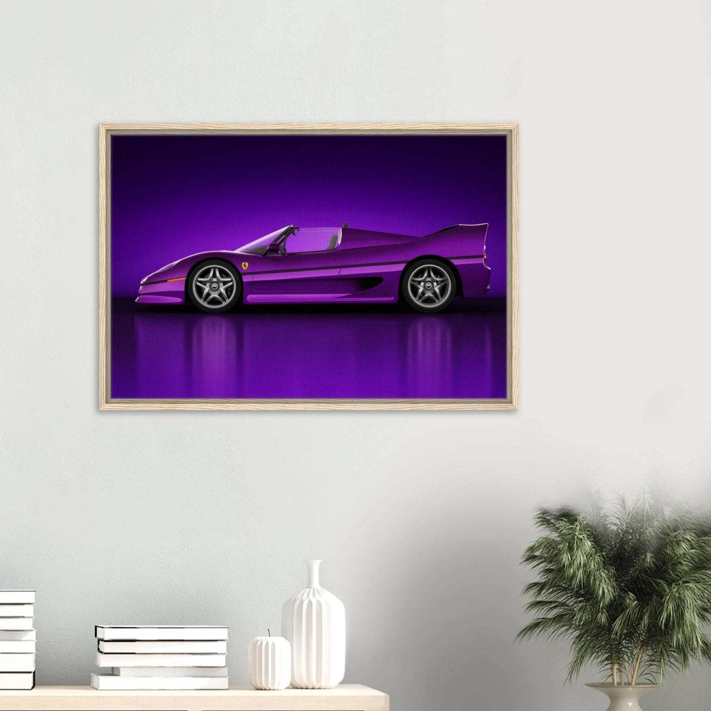 Ferrari F50 Framed Canvas Retro F40 Enzo 458 Ferrari Cars Wall Art - Vibrantwalls