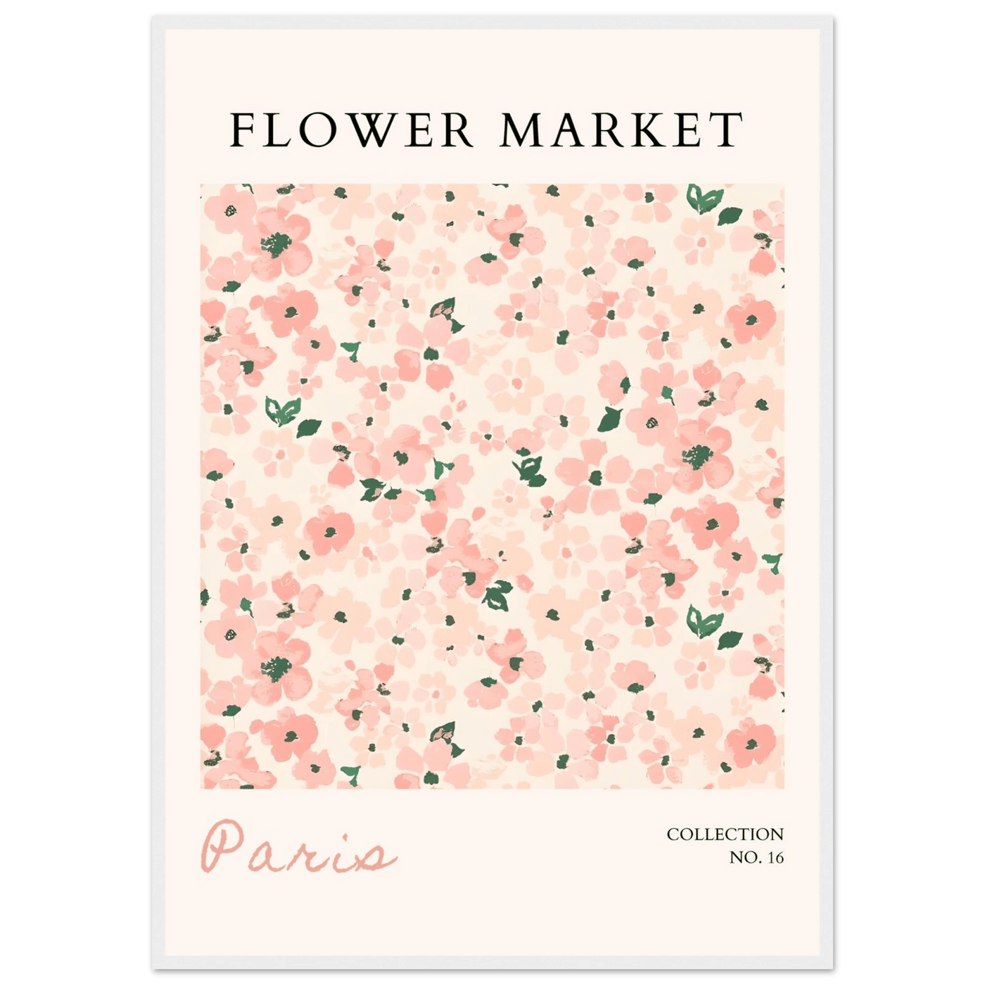 Paris Flower Market Framed Poster – Blush Floral Art Print | Ready-to-Hang Wall Decor in Multiple Sizes & Frame Finishes - Vibrantwalls