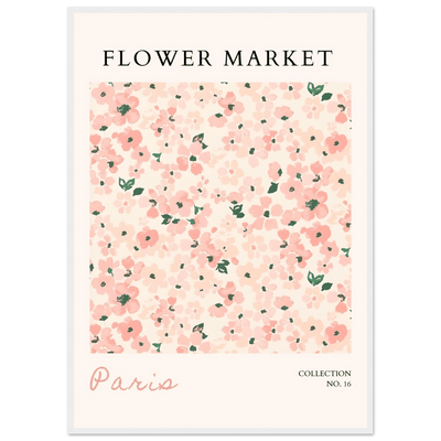 Paris Flower Market Framed Poster – Blush Floral Art Print | Ready-to-Hang Wall Decor in Multiple Sizes & Frame Finishes - Vibrantwalls