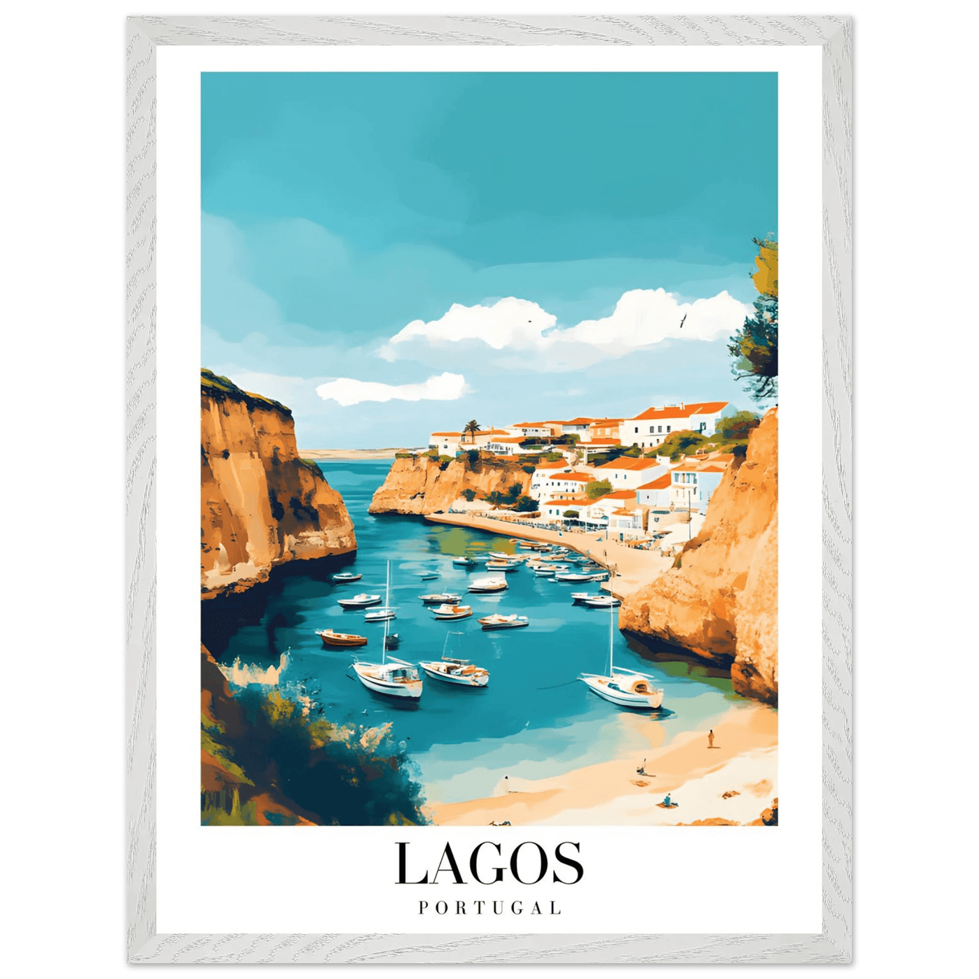 Lagos Portugal Framed Poster – Coastal Charm Travel Art with Wooden Frame - Vibrantwalls