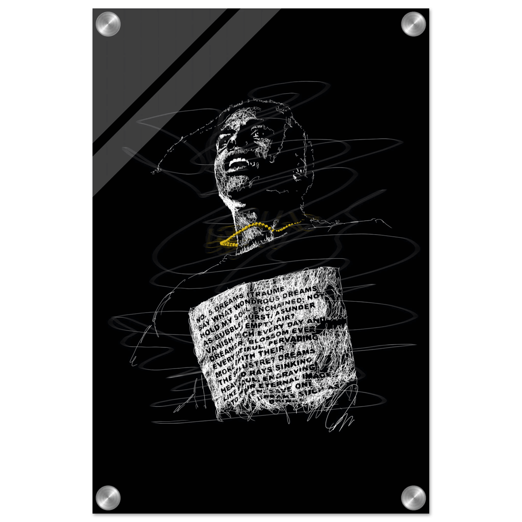 A$AP Rocky Acrylic Print - Unique Scribble Art for Stunning Wall Decor - Vibrantwalls