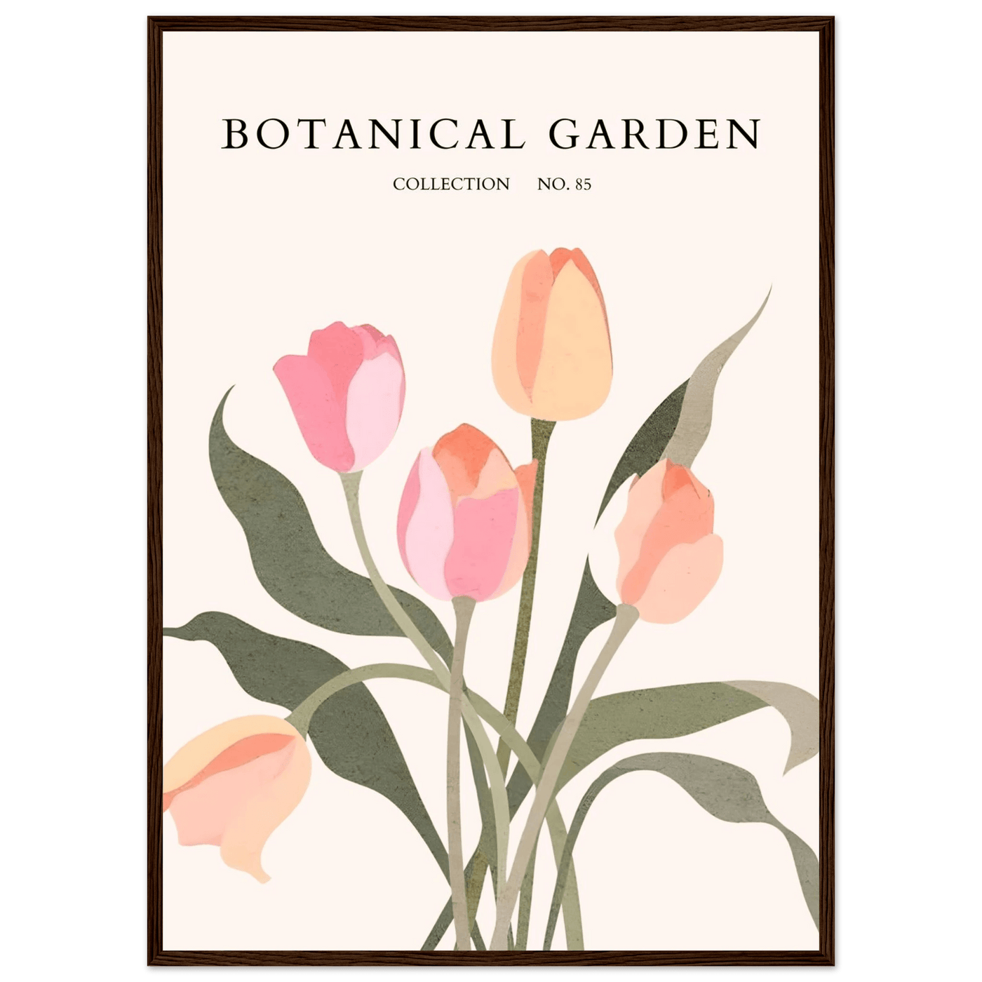 Botanical Garden Framed Posters – Soft Tulip Hues & Abstract Nature Art Prints | Ready-to-Hang in Your Choice of Frame - Vibrantwalls