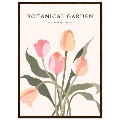 Botanical Garden Framed Posters – Soft Tulip Hues & Abstract Nature Art Prints | Ready-to-Hang in Your Choice of Frame - Vibrantwalls