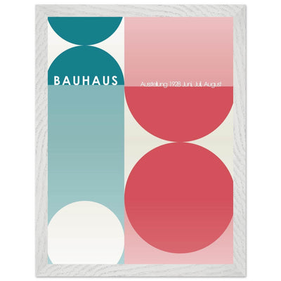 Bauhaus Retro Art Print in Teal and Coral for Unique Retro Decor - Vibrantwalls