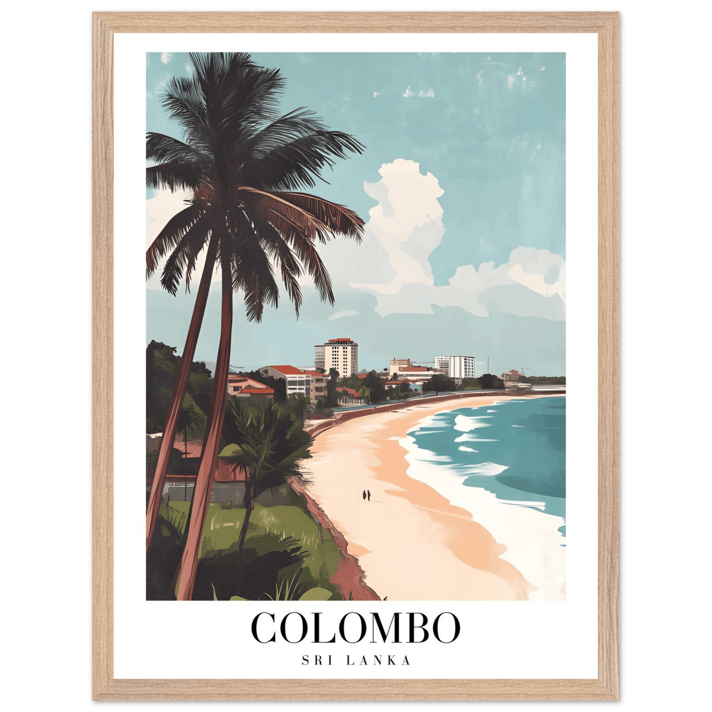 Colombo Sri Lanka Framed Poster – Vintage Coastal Art with Wooden Frame in Multiple Sizes & Finishes - Vibrantwalls