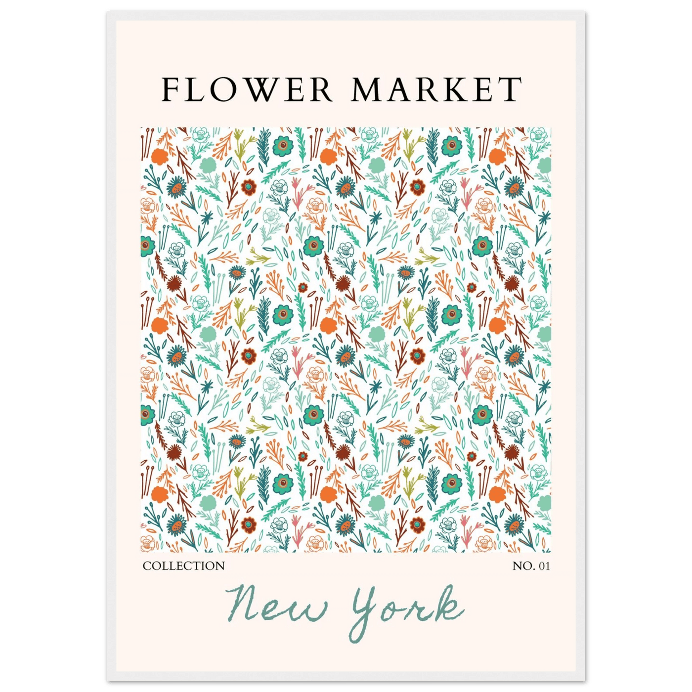 Flower Market New York Framed Poster – Whimsical Floral Art Print | Ready-to-Hang in Your Choice of Frame - Vibrantwalls