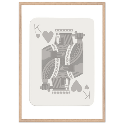 King of Hearts Poker Card Print - Modern Art Framed Poster, Eco-Friendly Wood Frame in Your Choice of Finish - Vibrantwalls