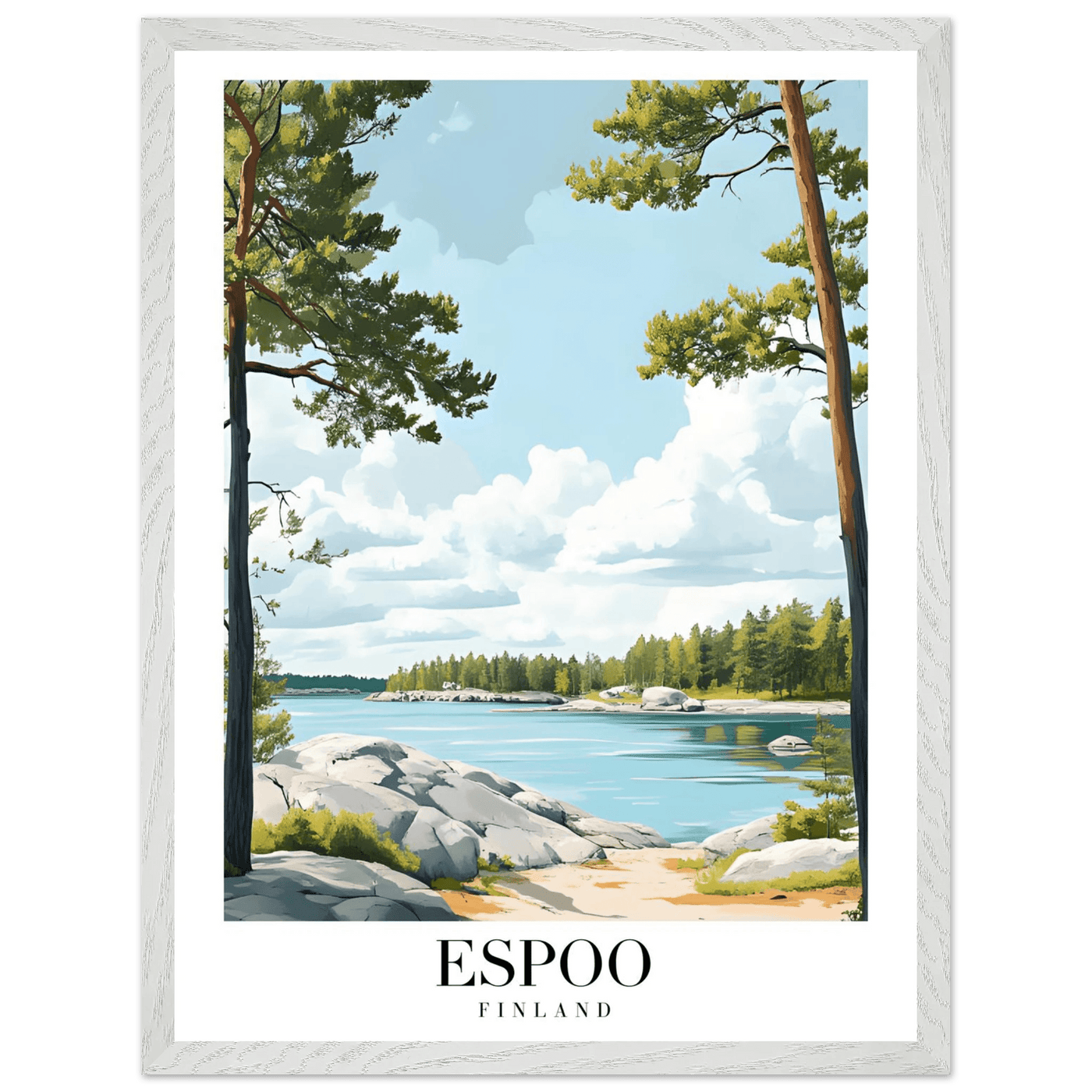 Espoo Finland Framed Poster – Serene Nordic Landscape Wall Art with Wooden Frame - Vibrantwalls