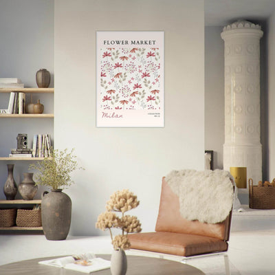 Milan Flower Market Framed Poster – Blush & Sage Floral Art Print | Ready-to-Hang Wall Decor - Vibrantwalls